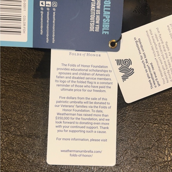 New Folds of honor umbrella.Designed by a weatherman Download app to get alerts. - Picture 10 of 10